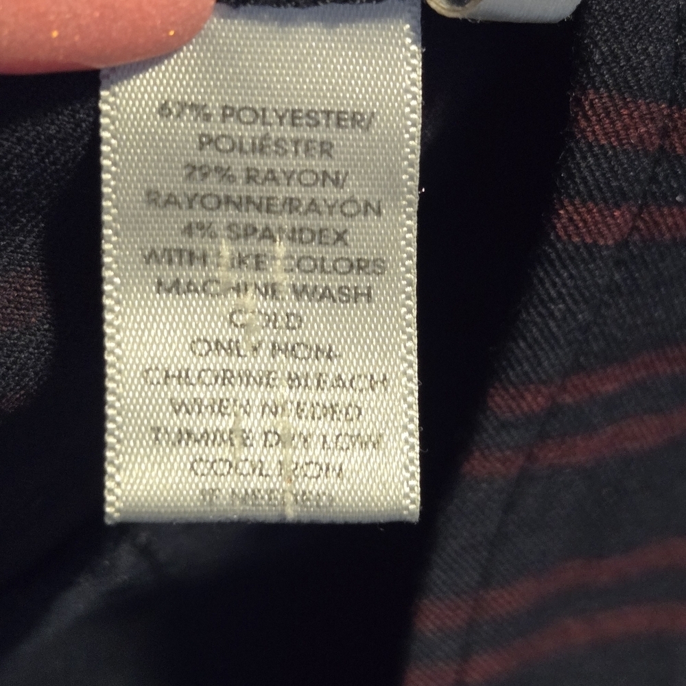 LOFT Womens Navy Blue Striped Marisa Trouser Pants Size 6 - Picture 7 of 12